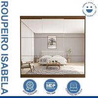 Guarda Roupa 3 Portas De Correr Todo Espelhado 4 Gavetas Isabela Minastex Freijó - 5