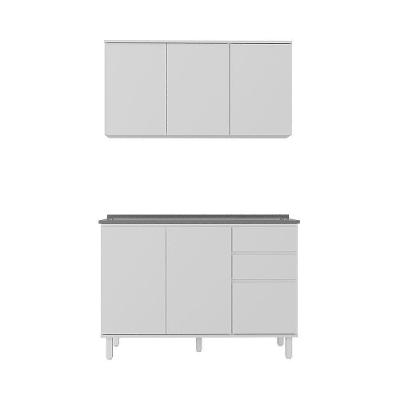 Cozinha Modulada Campacta 2 Peças Sem Tampo Dora Luciane Móv Branco/branco Supremo