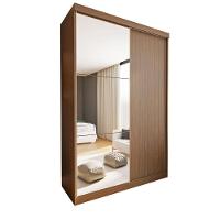 Guarda Roupa 2 Portas De Correr Com Espelho 2 Gavetas Cléo Minastex Freijó - 1