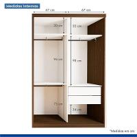 Guarda Roupa 2 Portas De Correr Com Espelho 2 Gavetas Cléo Minastex Freijó - 10