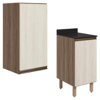 Armario Aereo Balcao 1 Porta 40cm Mdf Kali Nicioli Carvalho Toq Bianco Toq - 1