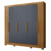 Guarda Roupas Casal Ripado 8 Portas 4 Gavetas Diamante Moval Freijo Cin - 1