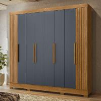 Guarda Roupas Casal Ripado 8 Portas 4 Gavetas Diamante Moval Freijo Cin - 2