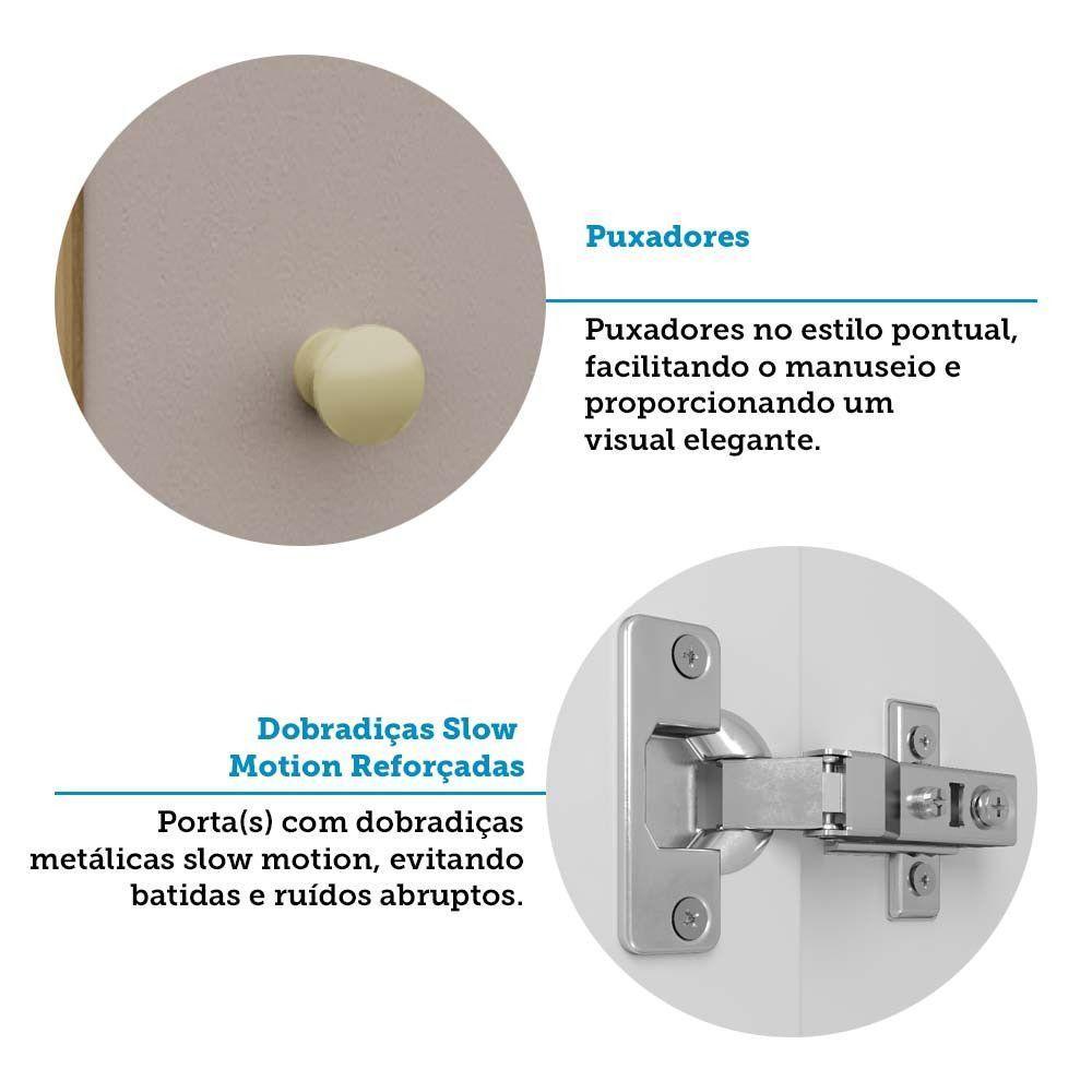 Armário Aéreo Canto Diagonal 74cm 2 Pts Elegance Luciane Móv Freijó/cinammon - 6