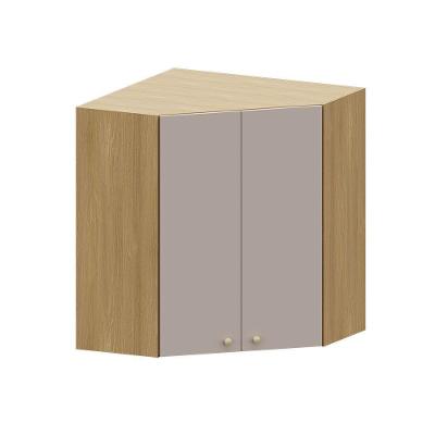 Armário Aéreo Canto Diagonal 74cm 2 Pts Elegance Luciane Móv Freijó/cinammon