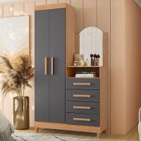 Guarda-roupa Solteiro Com Cômoda Capri 2 Portas Freijó/titanium - 6