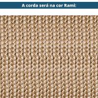 Sofá Pleno Ozki 150 Cm Madeira Eucalipto Cedro Tecido Bege Corda Redonda Rami - 7