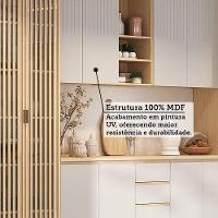 Cozinha Completa Torre Tampo 340cm Aura Luciane Móveis Carvalho/cinza Cristal - 5