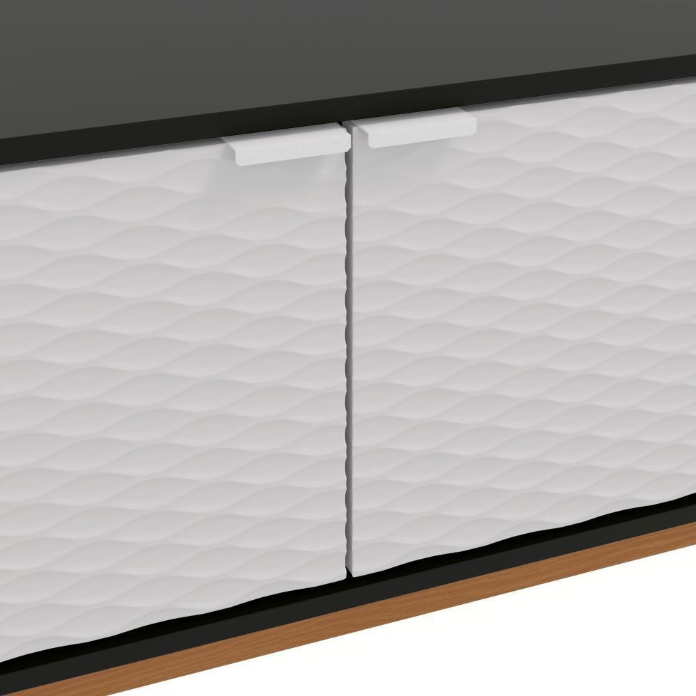 Rack Kappesberg 3 Portas 3d Preto Fosco/branco 136cm - 6