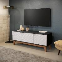 Rack Kappesberg 3 Portas 3d Preto Fosco/branco 136cm - 1