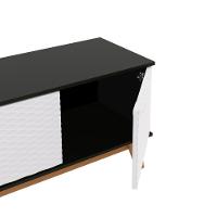 Rack Kappesberg 3 Portas 3d Preto Fosco/branco 136cm - 7