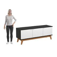 Rack Kappesberg 3 Portas 3d Preto Fosco/branco 136cm - 10