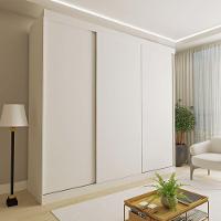 Guarda Roupa 3 Portas De Correr 4 Gavetas Cronos Minastex Branco - 2