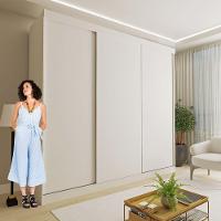 Guarda Roupa 3 Portas De Correr 4 Gavetas Cronos Minastex Branco - 5