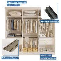 Guarda Roupa 3 Portas De Correr 4 Gavetas Cronos Minastex Branco - 7