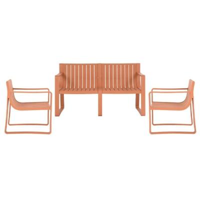 Conjunto 2 Poltronas E 1 Sofá 2 Lugares área Externa Verte Eco Rivatti Polipropileno Pêssego