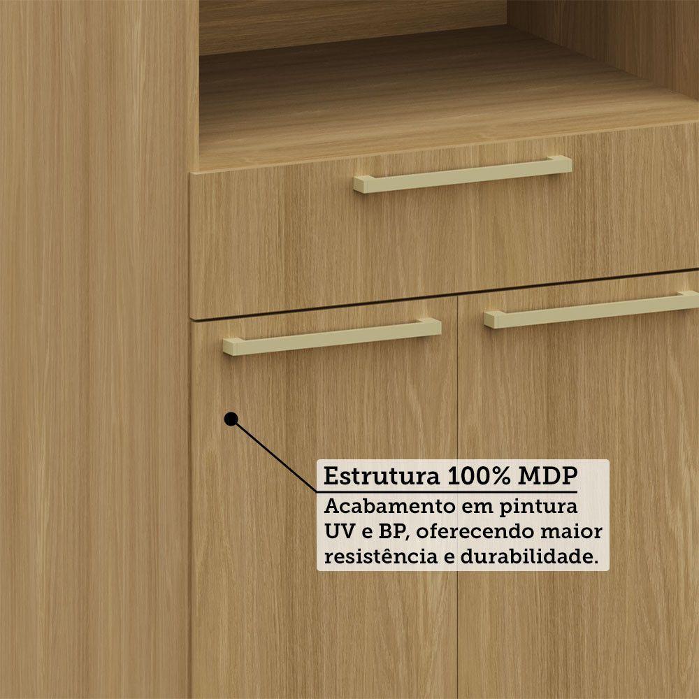 Paneleiro 70cm 4 Pts 1 Gav C/ Nicho Micro-ondas Elegance Luc Freijó/freijó Brasil - 5