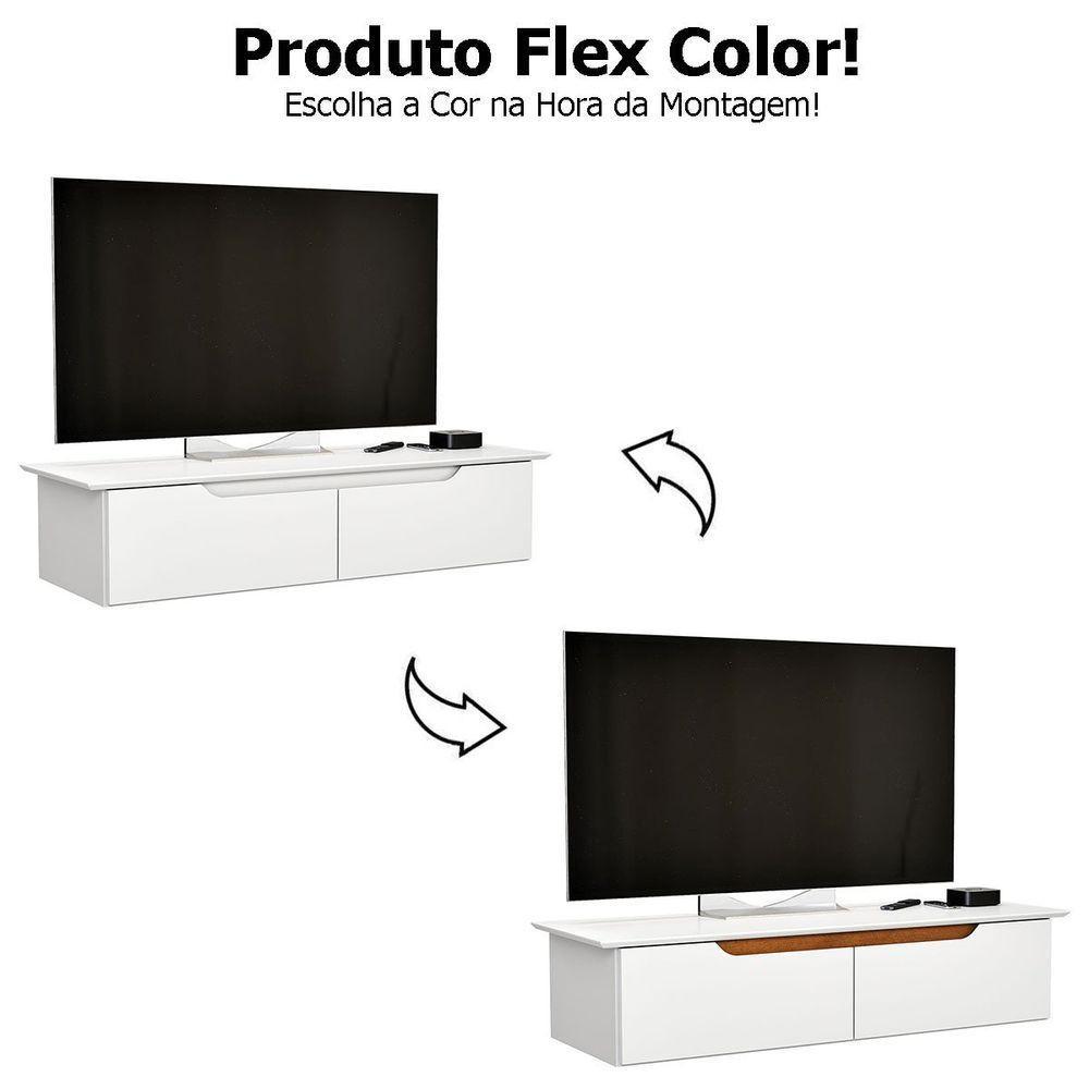 Rack Aparador Suspenso Flex Com 2 Portas Flop Branco - 3
