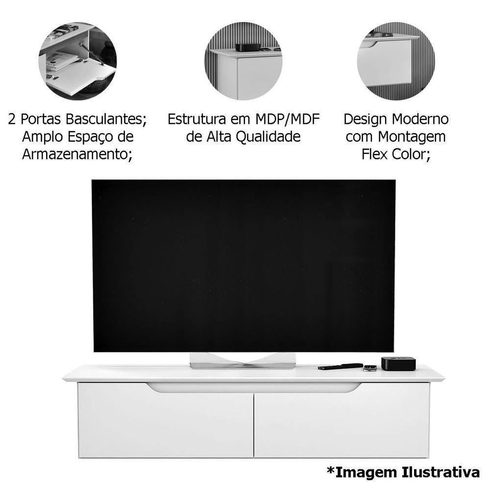 Rack Aparador Suspenso Flex Com 2 Portas Flop Branco - 5