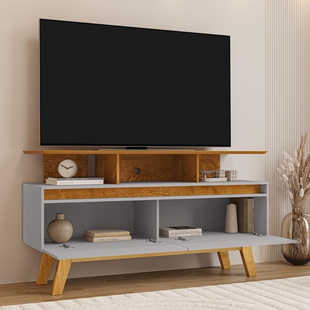 Rack Sala Rubi 1.2 Para Tv Até 50 2 Portas Pé Madeira Macica Naturale/off White - 3