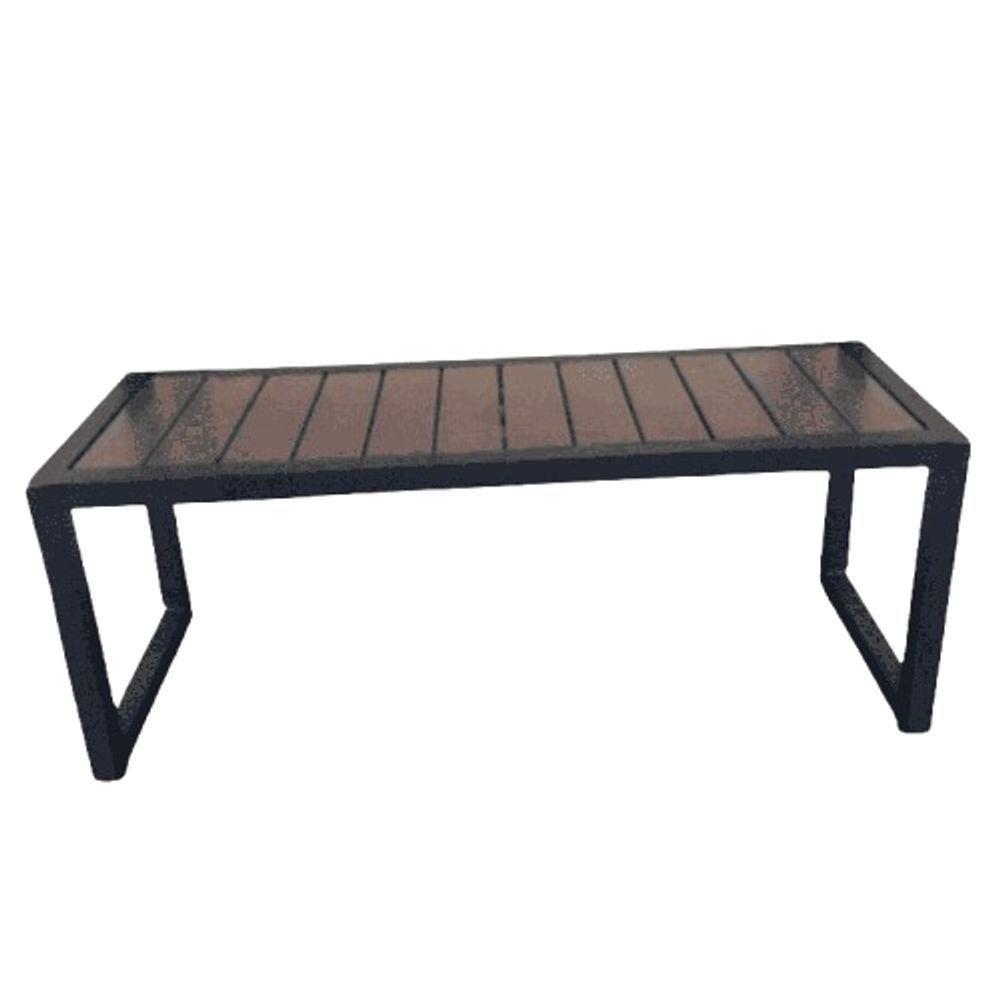 Banco Sem Encosto De Aço Ferro Madeira Robusto Cor Preto Estilo Industrial Mobbili Ba-03 - 1