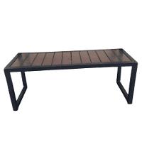 Banco Sem Encosto De Aço Ferro Madeira Robusto Cor Preto Estilo Industrial Mobbili Ba-03 - 1