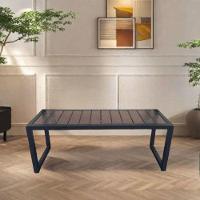 Banco Sem Encosto De Aço Ferro Madeira Robusto Cor Preto Estilo Industrial Mobbili Ba-03 - 2