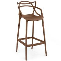 Kit 5 Banqueta Alta Allegra Com Encosto Design Cozinha/bancada - Marrom - 2