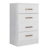 Kit Guarda-roupa Casal 6 Portas Com Cômoda 4 Gavetas Lisa Branco - 6