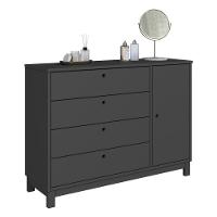 Cômoda De Madeira Maciça Com 1 Porta E 4 Gavetas 110cm Multimóveis Cr35279 - Charcoal - 2
