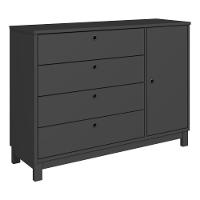 Cômoda De Madeira Maciça Com 1 Porta E 4 Gavetas 110cm Multimóveis Cr35279 - Charcoal - 4