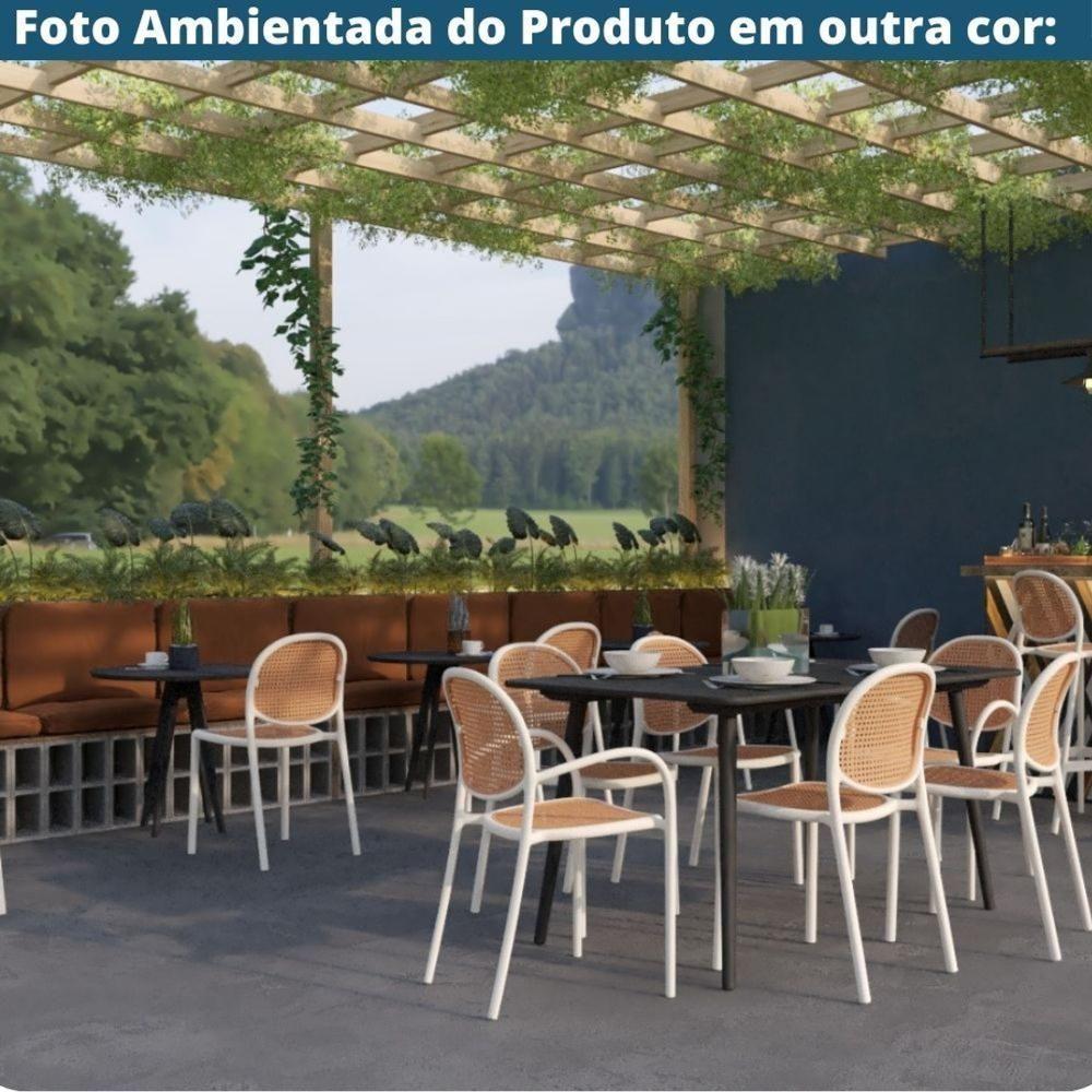 Kit 2 Banquetas Positano Fratini 108 Cm Altura Polipropileno Cinza Tramas Nude Simulando Rattan - 8