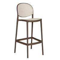 Kit 2 Banquetas Positano Fratini 108 Cm Altura Polipropileno Cinza Tramas Nude Simulando Rattan - 2