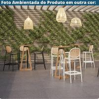 Kit 2 Banquetas Positano Fratini 108 Cm Altura Polipropileno Cinza Tramas Nude Simulando Rattan - 7