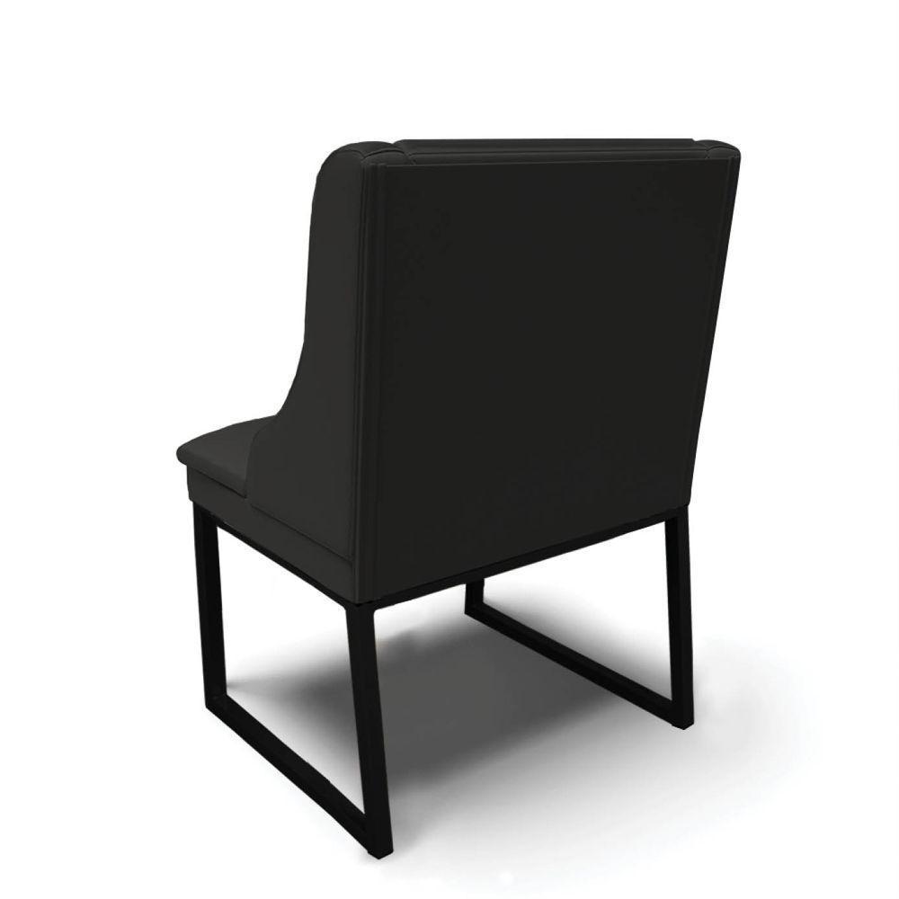 Cadeira Sala De Jantar Industrial Preto Kit 2 Liz Sintético Pto D03 - D'rossi - 6