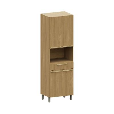 Paneleiro 70cm 4 Pts Nicho Micro-ondas Elegance Luciane Móve Freijó/freijó Brasil