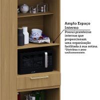 Paneleiro 70cm 4 Pts Nicho Micro-ondas Elegance Luciane Móve Freijó/freijó Brasil - 7
