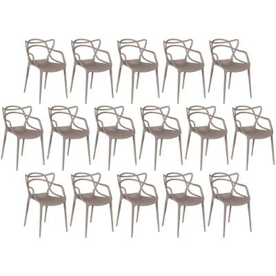 Kit 16 Cadeiras De Jantar Allegra Design Empilhável - Fendi