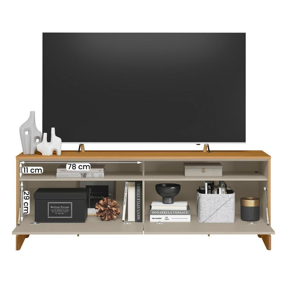 Rack Bancada Dubai 1.6 Para Tv Até 70 Polegadas Tauari/off White Fosco - 3