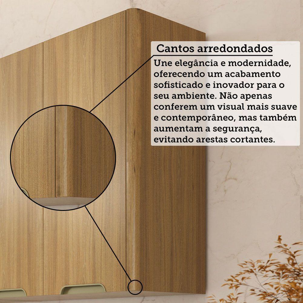 Cozinha Completa 7 Peças Com Espaço Para Micro-ondas, Ilha E Cinammon/freijó - 10