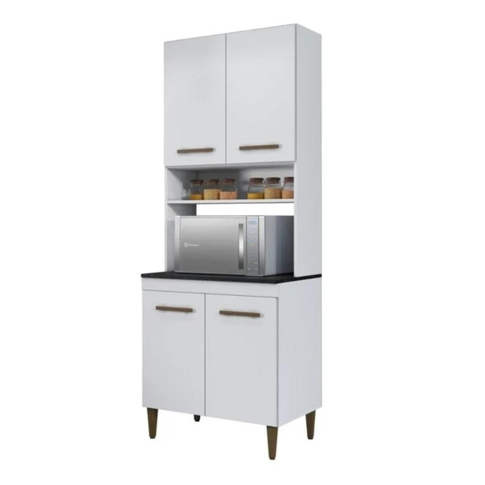 Paneleiro Torre Quente Atenas 4 Portas Kaiki Móveis Nature Off White - 2