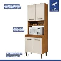 Paneleiro Torre Quente Atenas 4 Portas Kaiki Móveis Nature Off White - 3