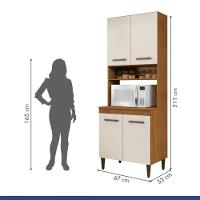 Paneleiro Torre Quente Atenas 4 Portas Kaiki Móveis Nature Off White - 6