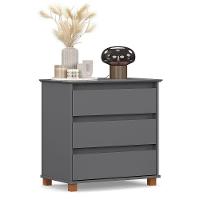 Mini Cômoda Para Quarto 3 Gavetas Prisma Cinza - 1