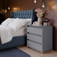 Mini Cômoda Para Quarto 3 Gavetas Prisma Cinza - 6