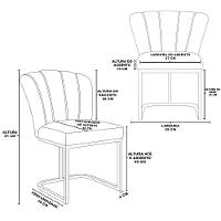 Cadeira Jantar Flor Mesa Cozinha Reforçada Base Metal Dourada Preto - 3