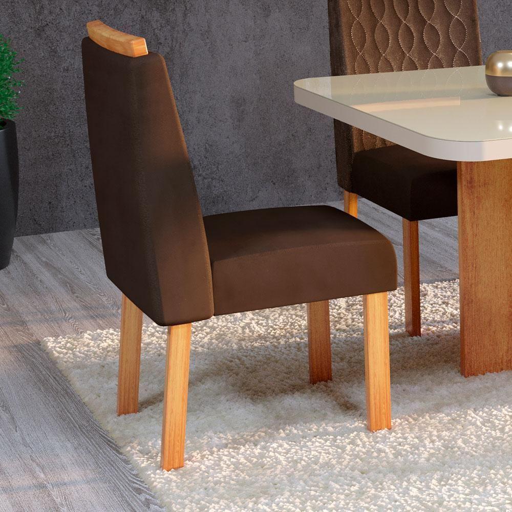 Conjunto 2 Cadeiras Estofadas Para Mesa De Jantar Naturalle Roma Bom Pastor - 2