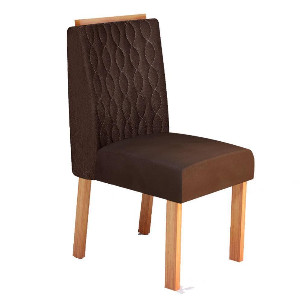 Conjunto 2 Cadeiras Estofadas Para Mesa De Jantar Naturalle Roma Bom Pastor - 4