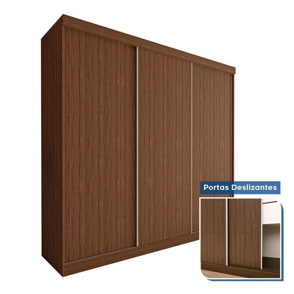 Guarda Roupa 3 Portas De Correr 4 Gavetas Cronos Minastex Freijó - 6