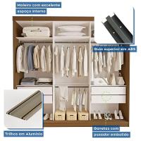 Guarda Roupa 3 Portas De Correr 4 Gavetas Cronos Minastex Freijó - 8